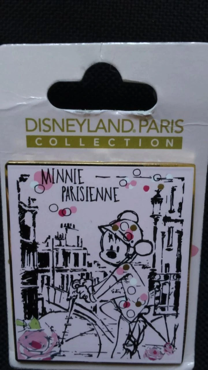 Rare Pins disney Disneyland Paris : Minnie Parisienne faisant du vélo
